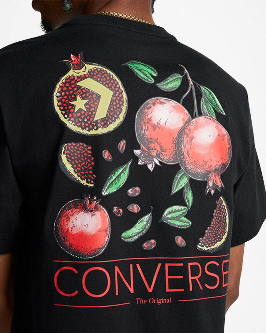 Men's Converse Pomegranate Graphic T-Shirts Black | AU 5903ED